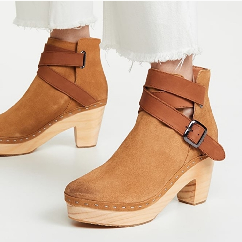 Free People Bungalow Suede Clog Booties